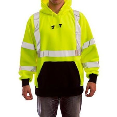 TINGLEY Job Sight„¢ Type R Class 3 Pullover Hoodie, Polyester, Lime, 4XL S78322.4X